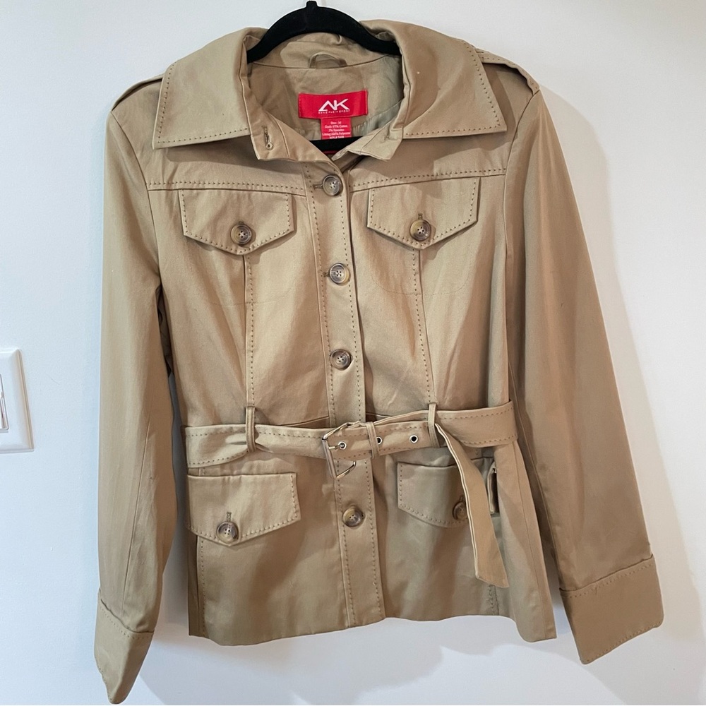 NWOT Anne Klein sport khaki cotton lined jacket women’s medium